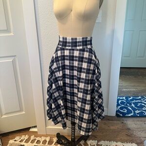 Agnes & Dora blue and white plaid circle skirt